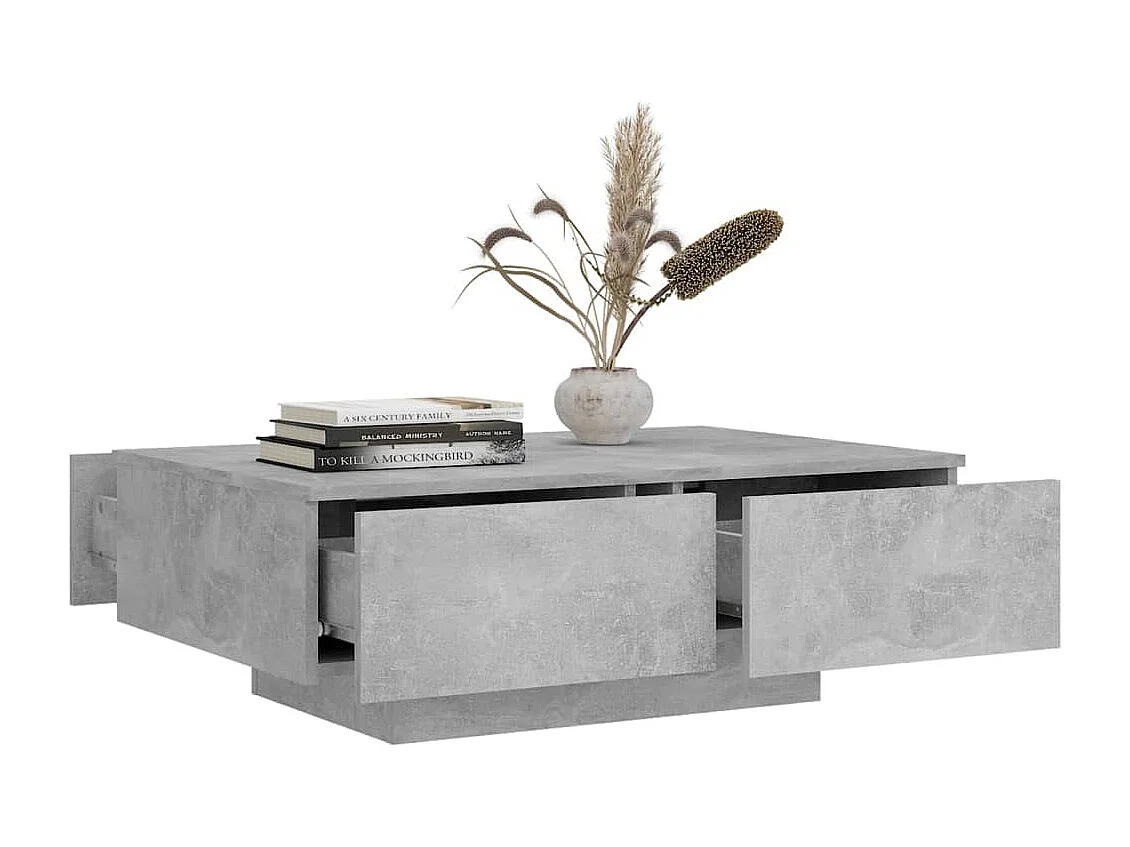 Table basse Gris béton 90x60x31