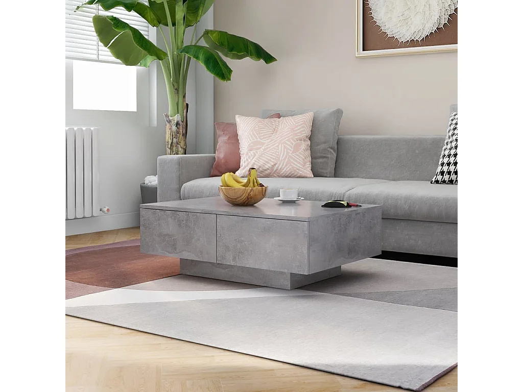 Table basse Gris béton 90x60x31