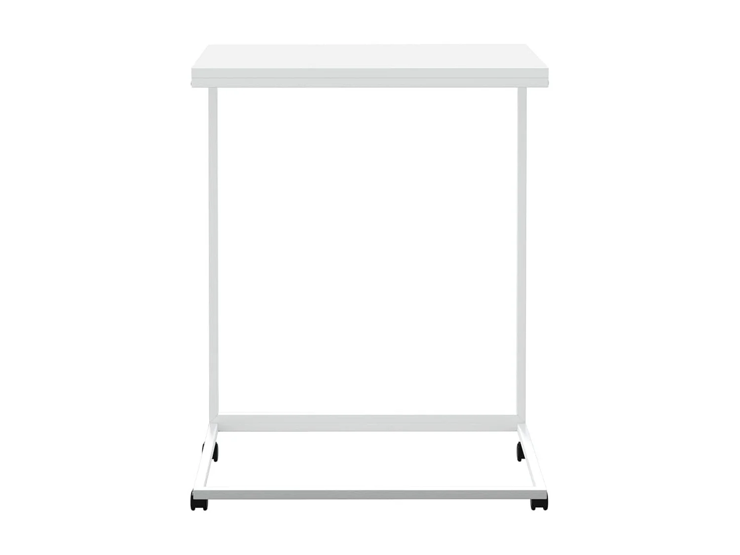 Table d'appoint avec roues Blanc 55x35x70 Bois d'ingénierie