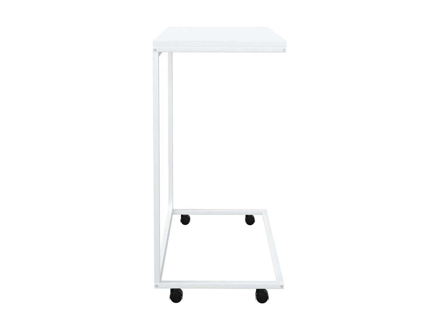 Table d'appoint avec roues Blanc 55x35x70 Bois d'ingénierie