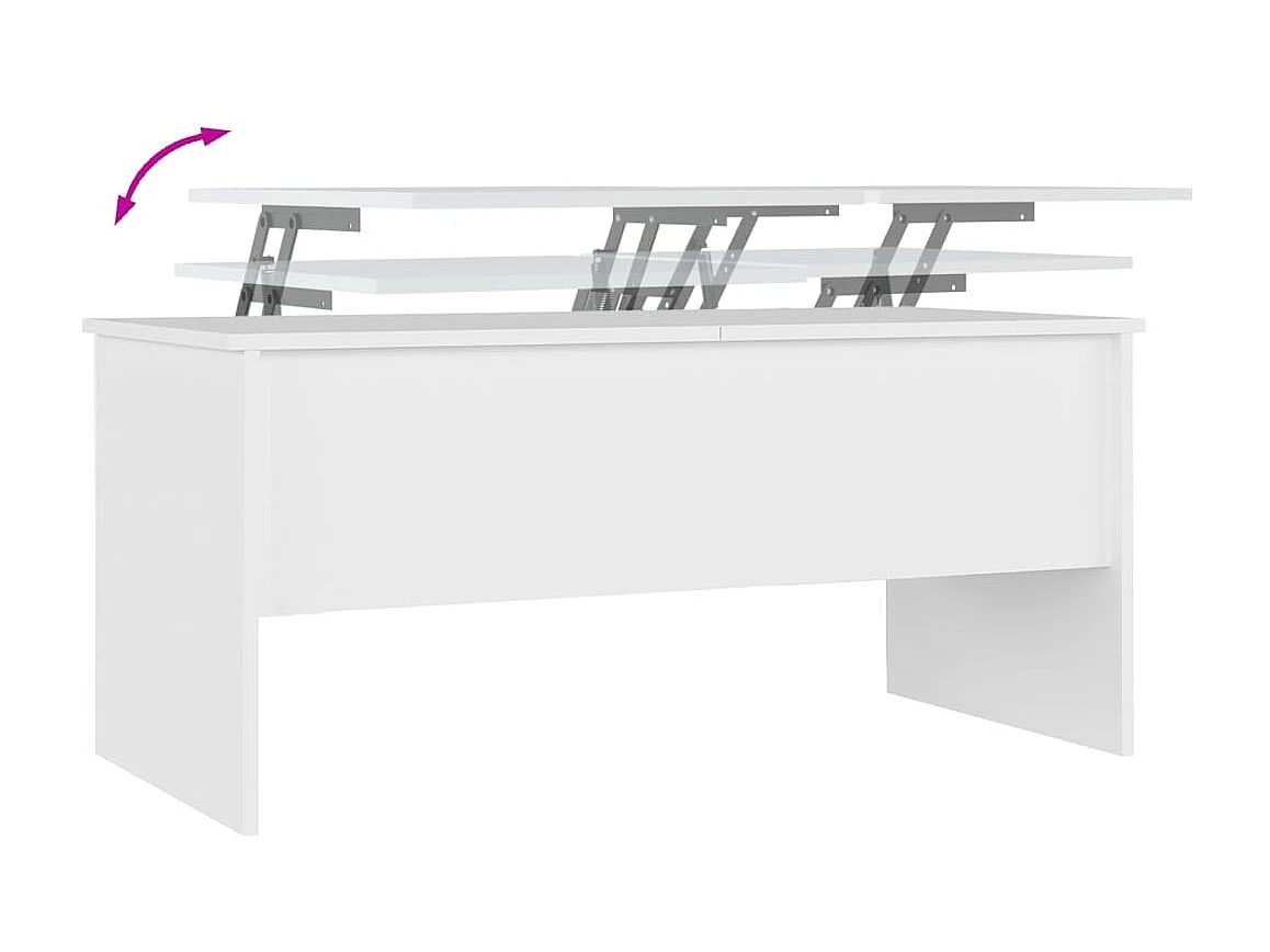 Table basse Blanc 102x50,5x46,5 Bois d'ingénierie