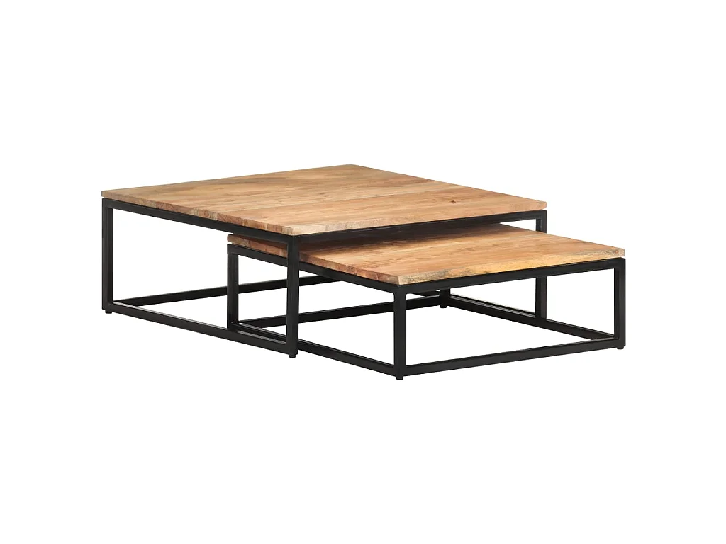 Tables basses gigognes 2 pcs Bois d'acacia massif