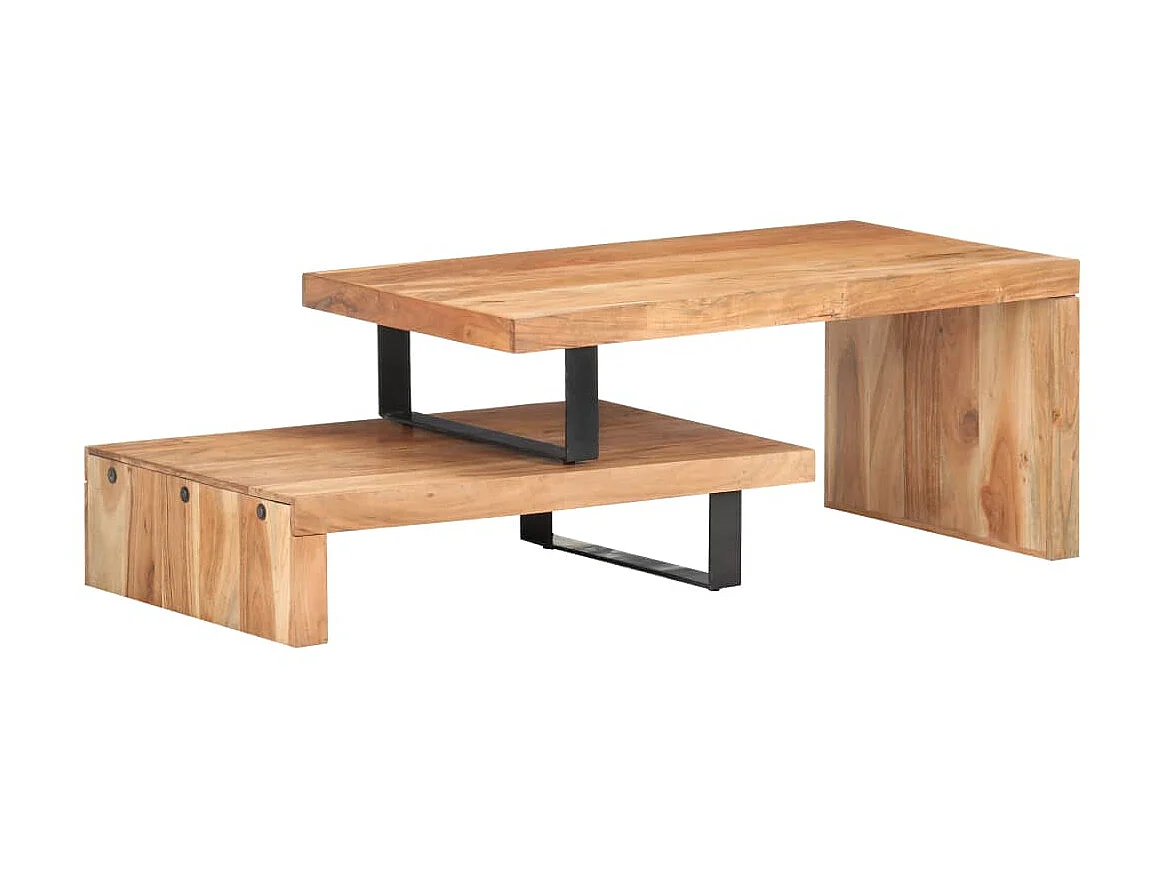 Ensemble de 2 tables basses Bois d'acacia massif