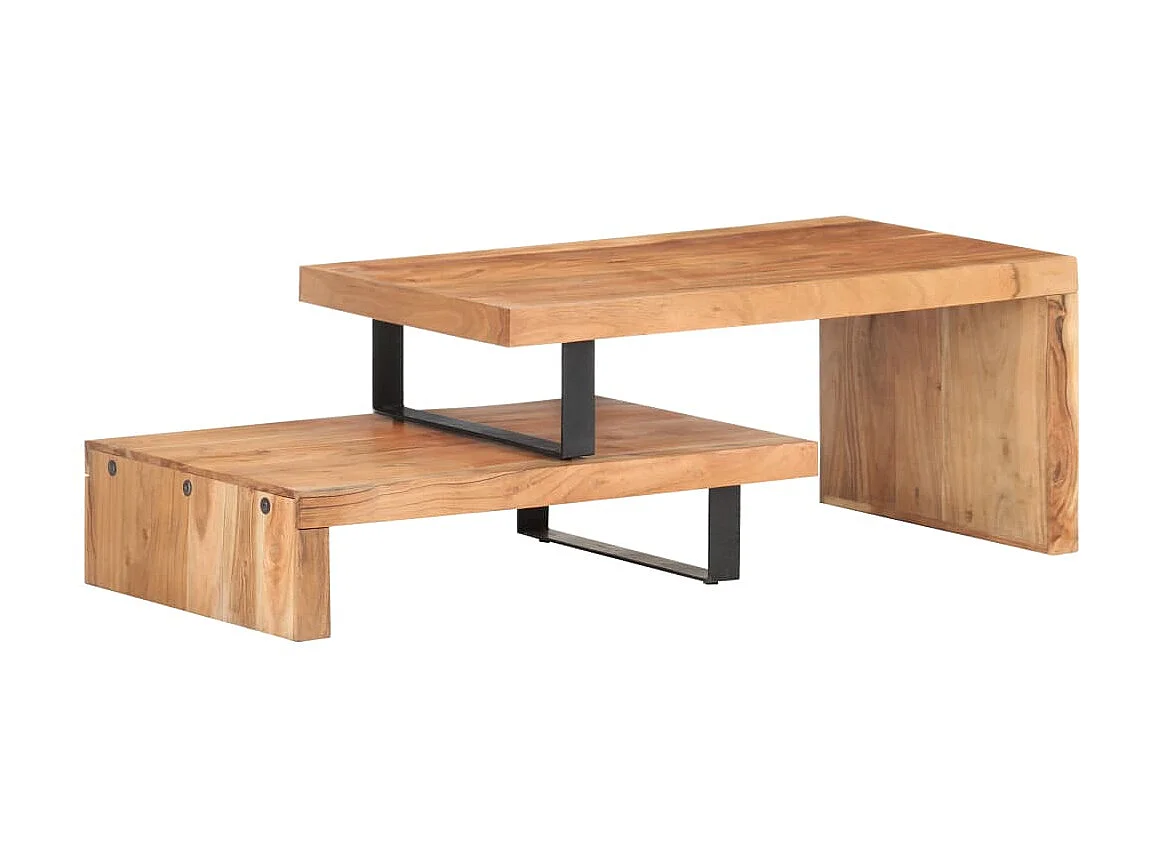 Ensemble de 2 tables basses Bois d'acacia massif