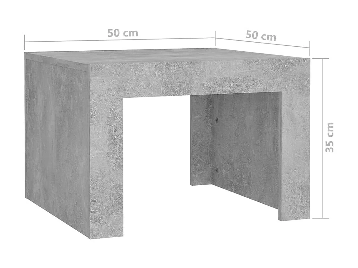 Table basse Gris béton 50x50x35