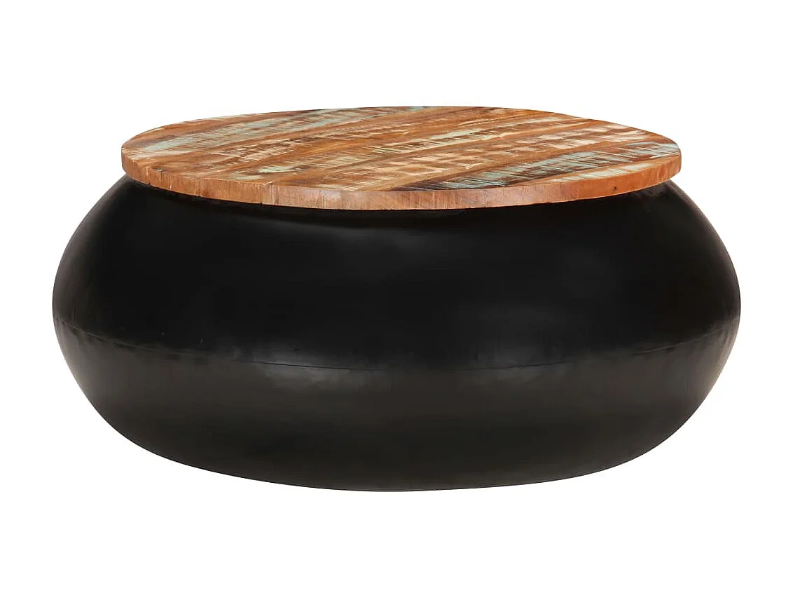 Salontafel 68x68x30 cm massief gerecycled hout zwart