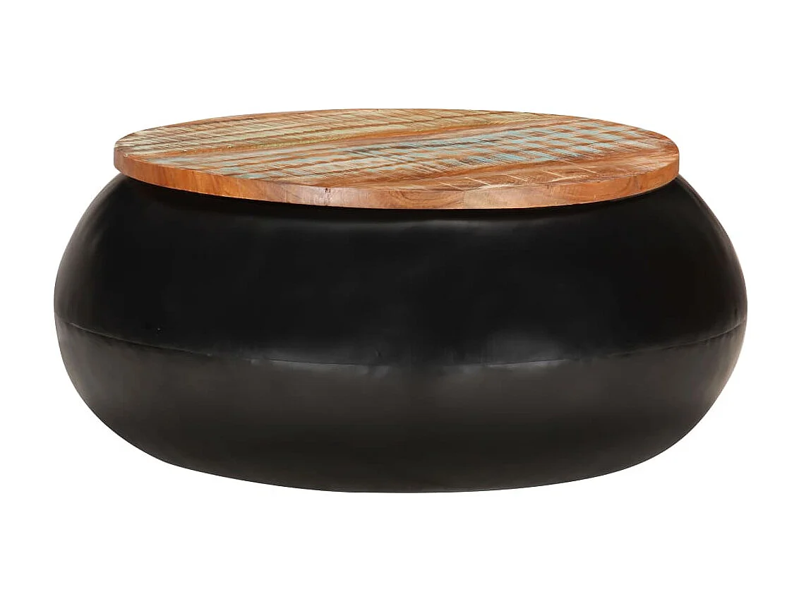 Salontafel 68x68x30 cm massief gerecycled hout zwart