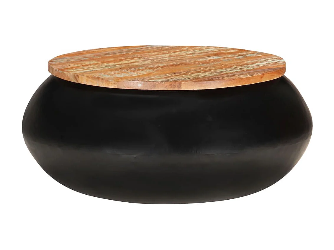 Salontafel 68x68x30 cm massief gerecycled hout zwart