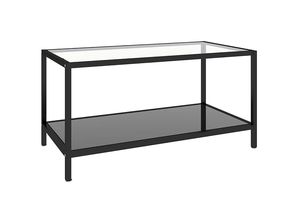 Tables à thé 2 pcs Verre trempé Noir