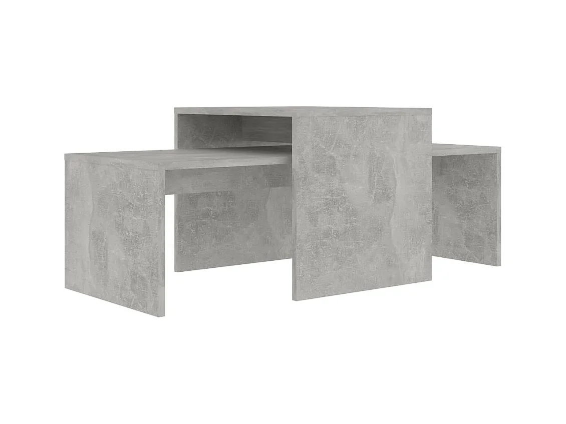 Ensemble de tables basses Gris béton 100x48x40