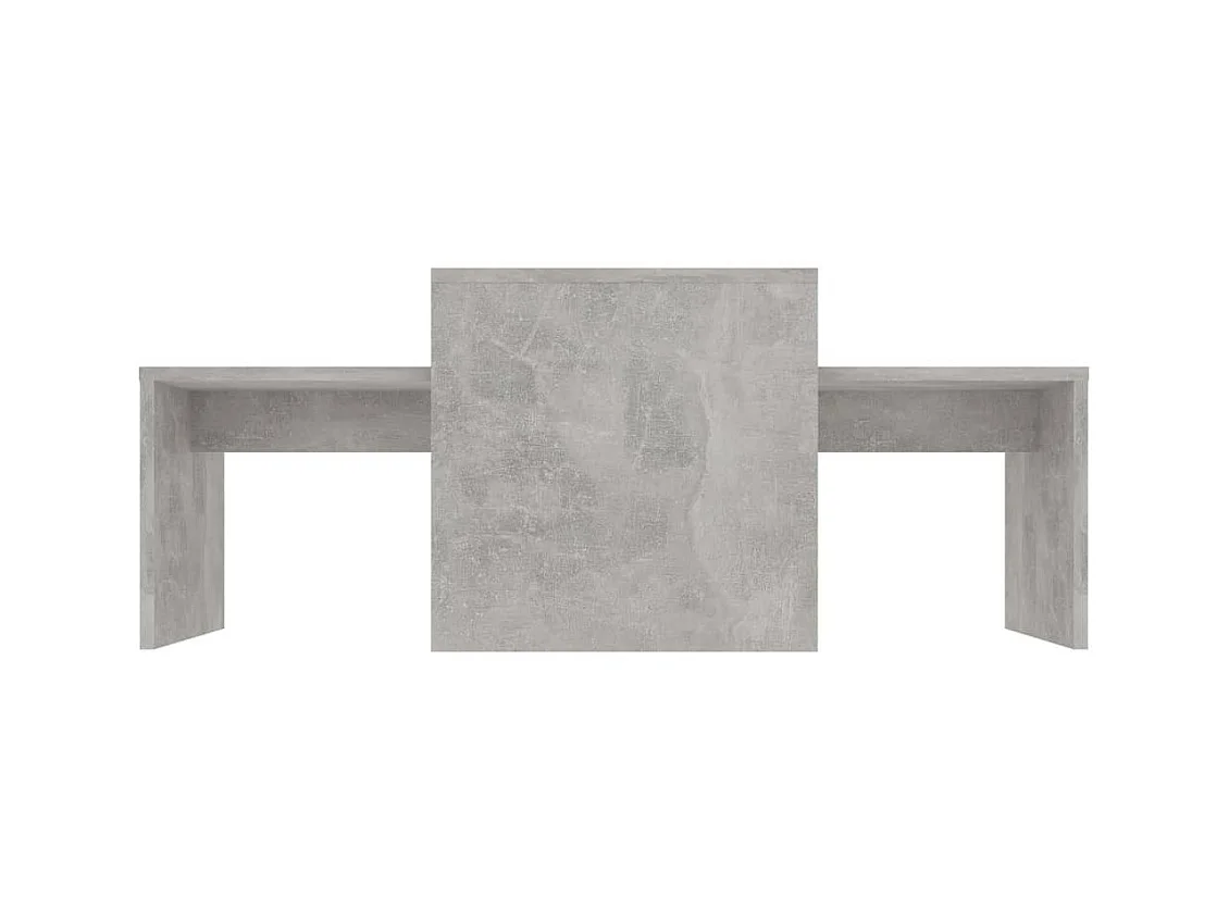 Ensemble de tables basses Gris béton 100x48x40