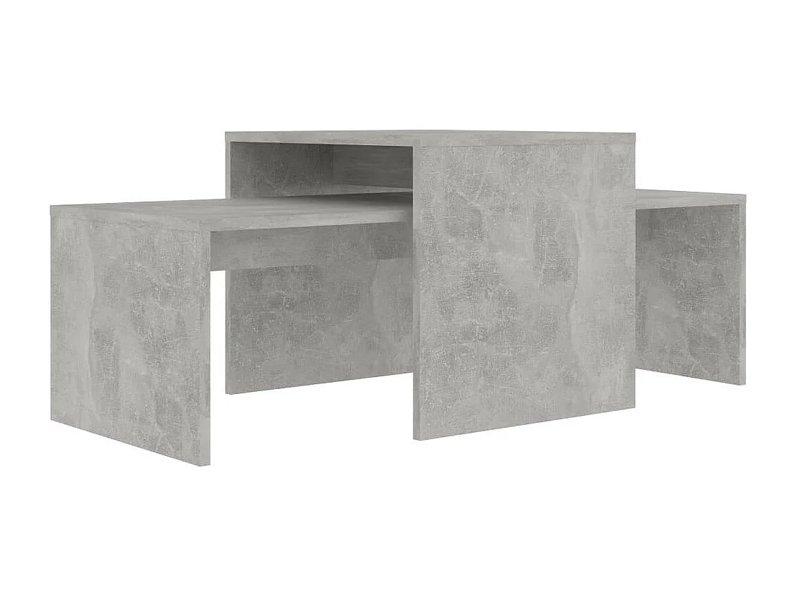 Ensemble de tables basses Gris béton 100x48x40