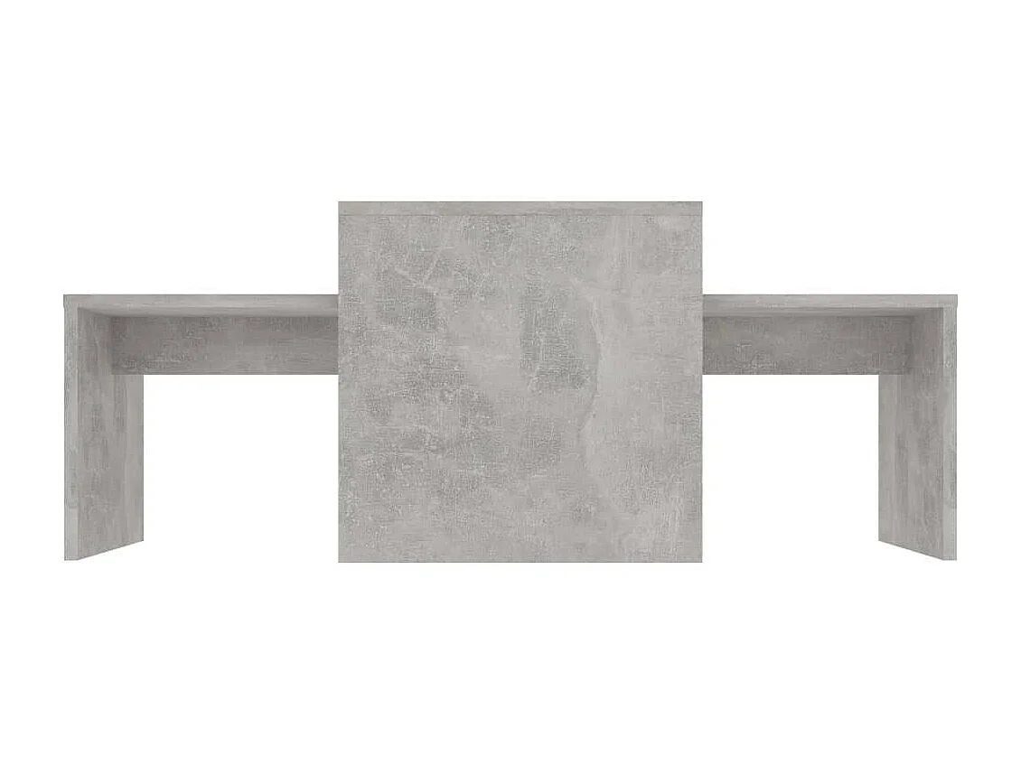 Ensemble de tables basses Gris béton 100x48x40