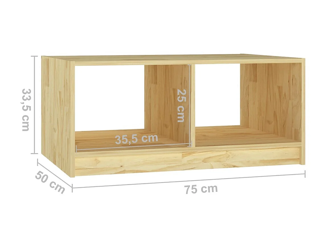 Table basse 75x50x33,5 Bois de pin massif