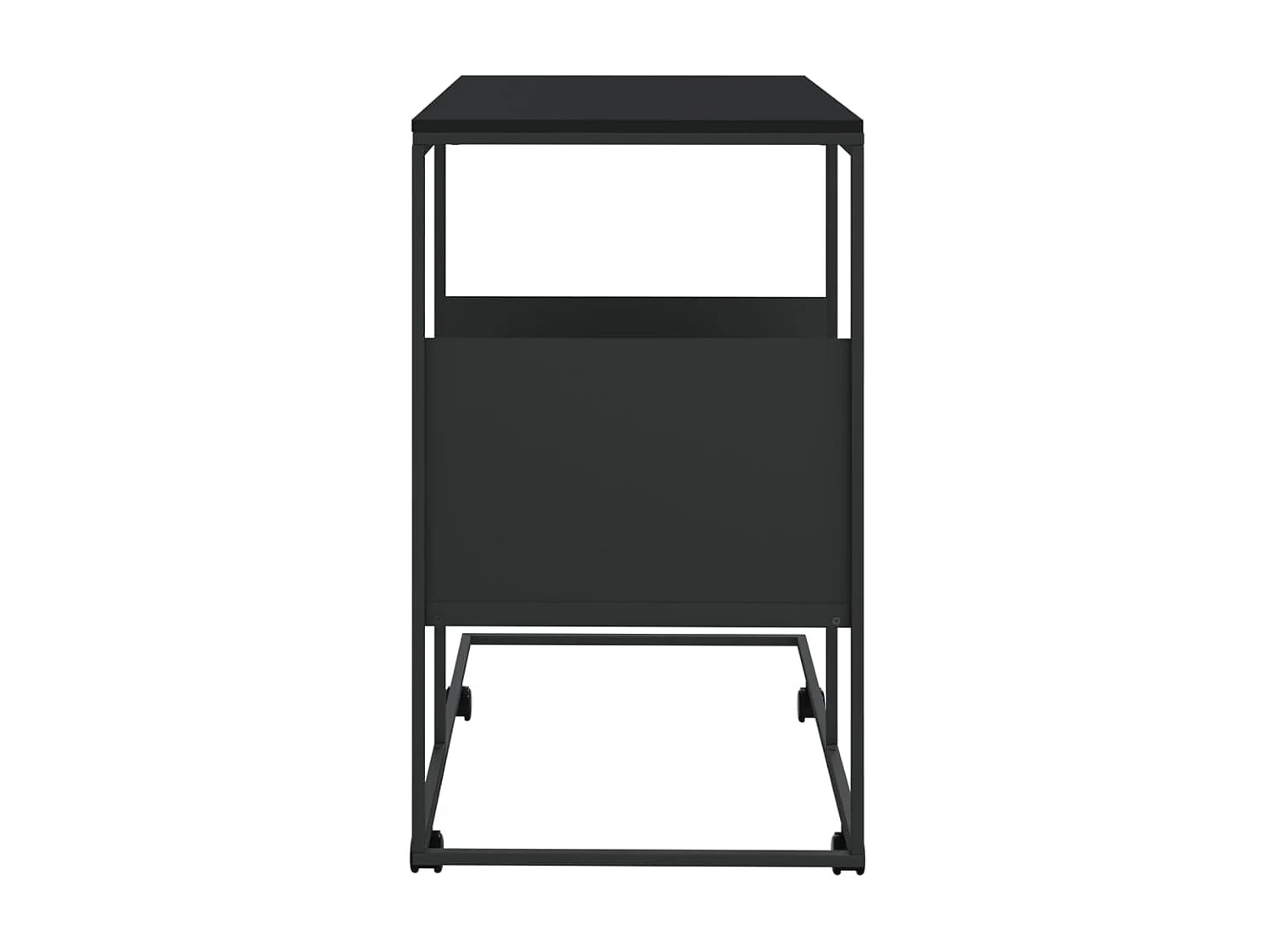 Table d'appoint avec roues Noir 55x36x63,5 Bois d'ingénierie