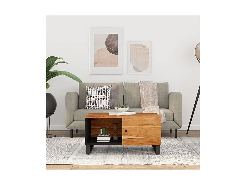 Table basse 80x50x40 Bois d'acacia solide et d'ingénierie