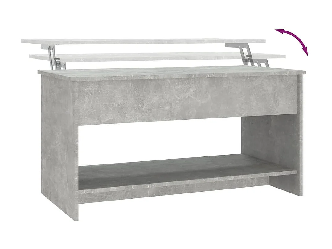 Table basse Gris béton 102x50x52,5 Bois d'ingénierie