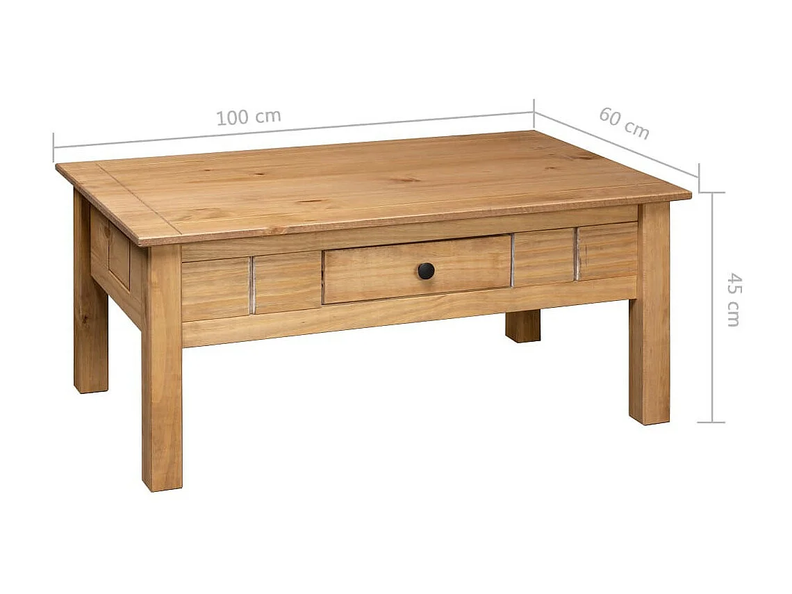 Table basse 100x60x45 Pin massif Assortiment Panama