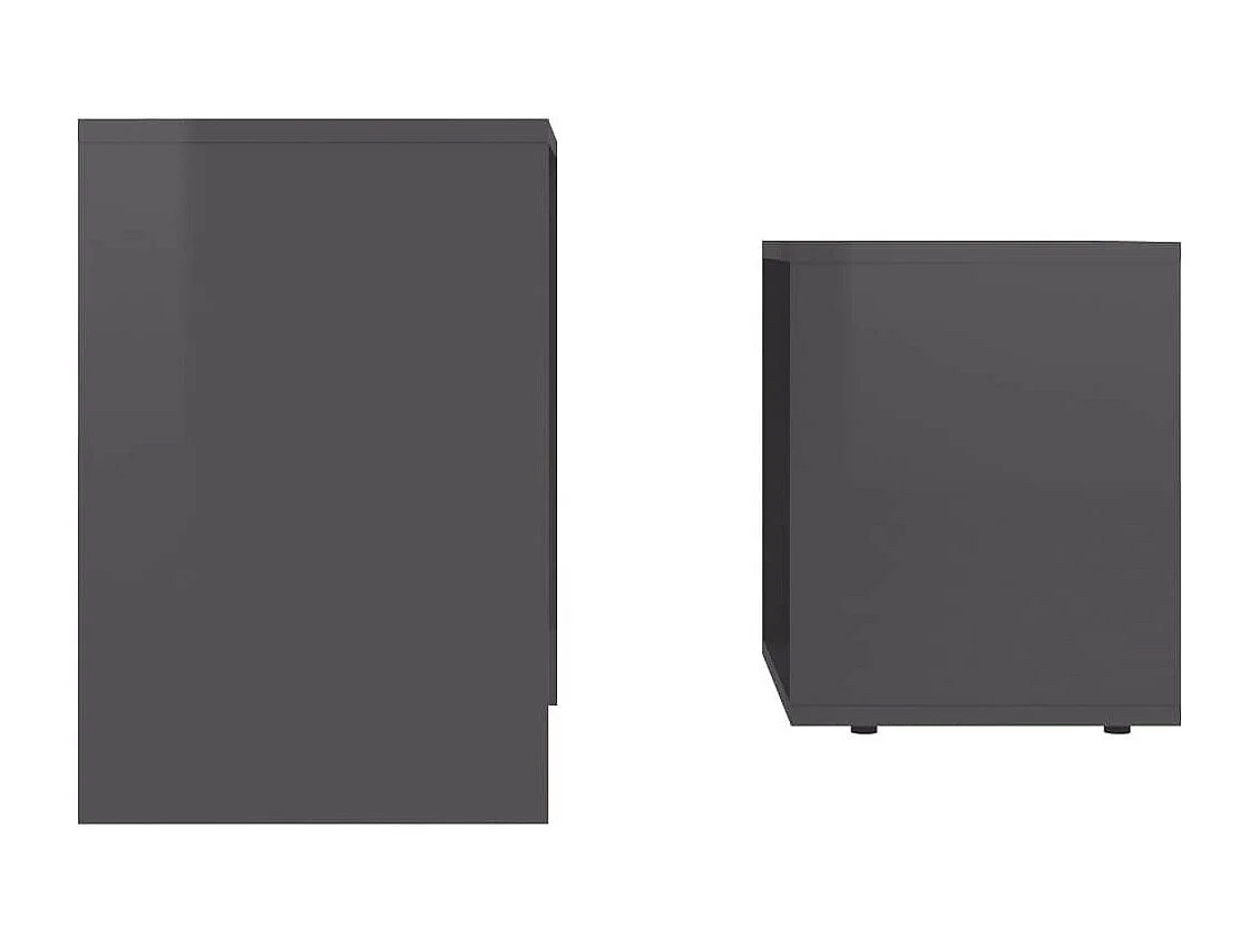 Ensemble de tables basses Gris brillant 48x30x45