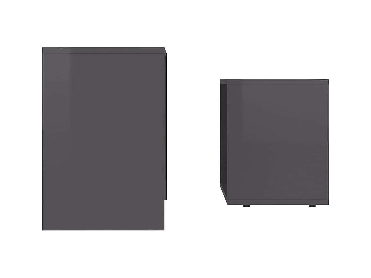 Ensemble de tables basses Gris brillant 48x30x45