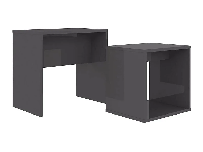 Ensemble de tables basses Gris brillant 48x30x45