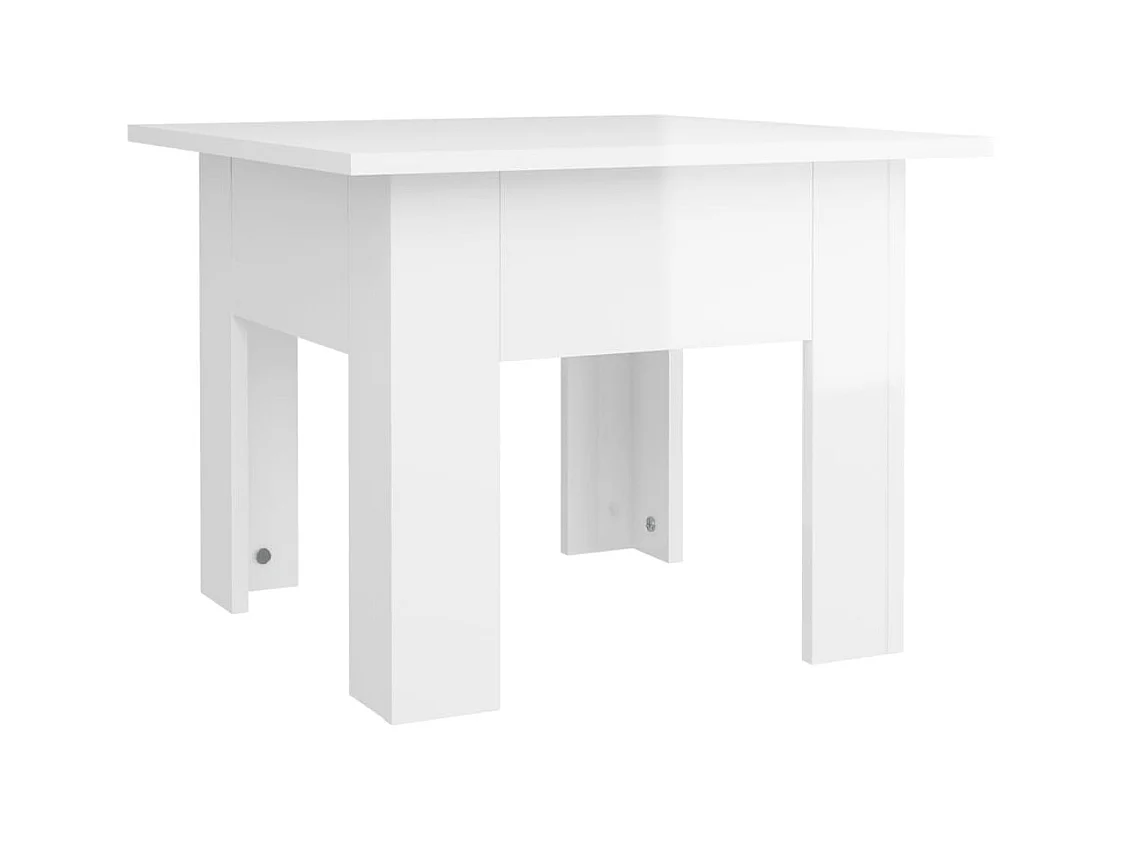 Salontafel 55x55x42 cm bewerkt hout hoogglans wit