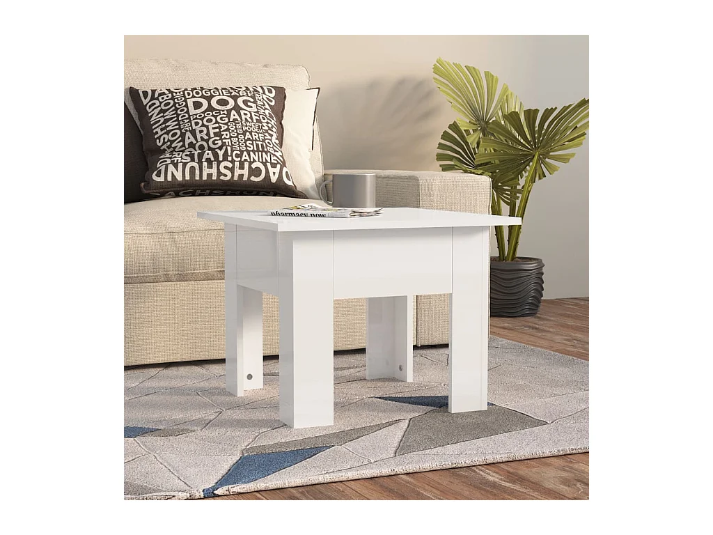 Table basse Blanc brillant 55x55x42 2