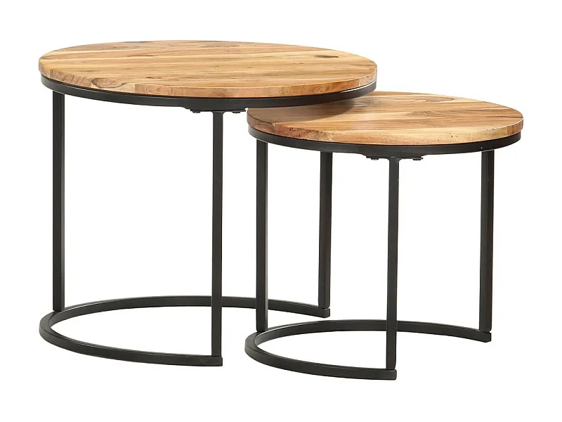 Tables gigognes 2 pcs Bois d'acacia massif 2
