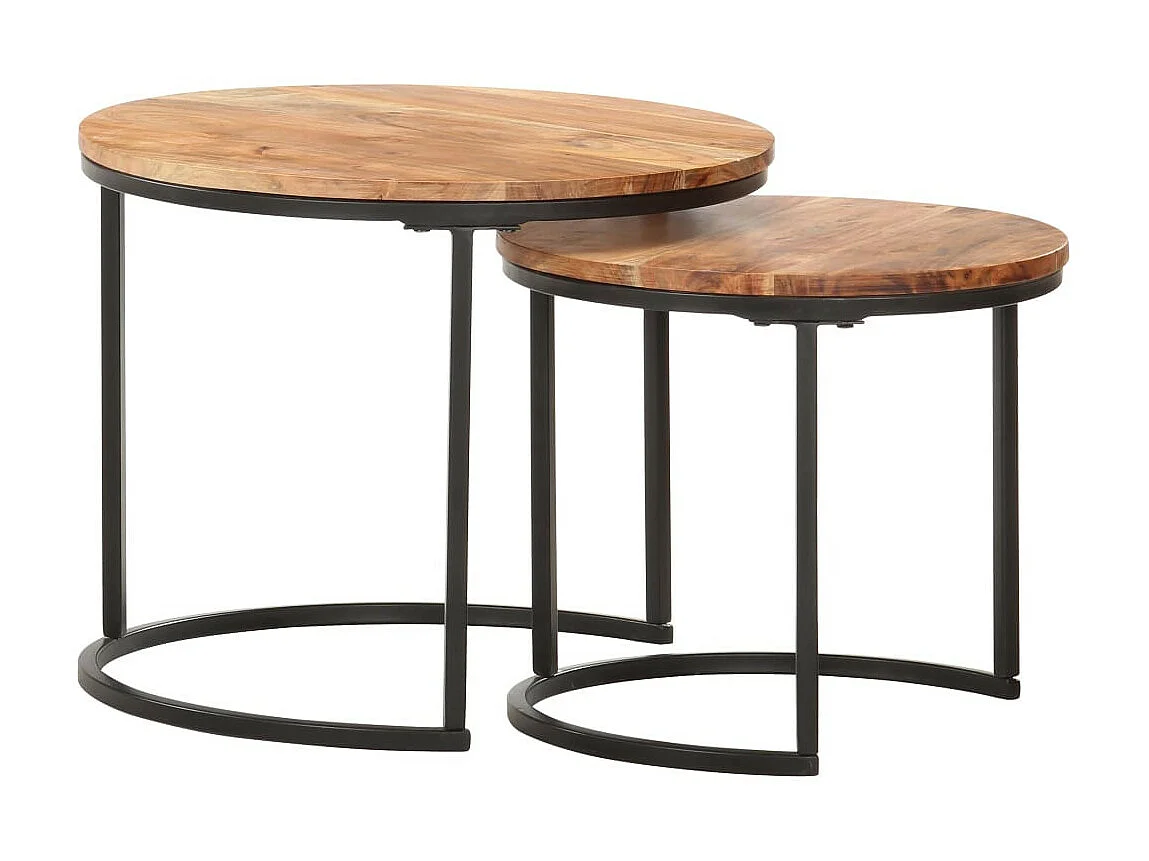 Tables gigognes 2 pcs Bois d'acacia massif 2
