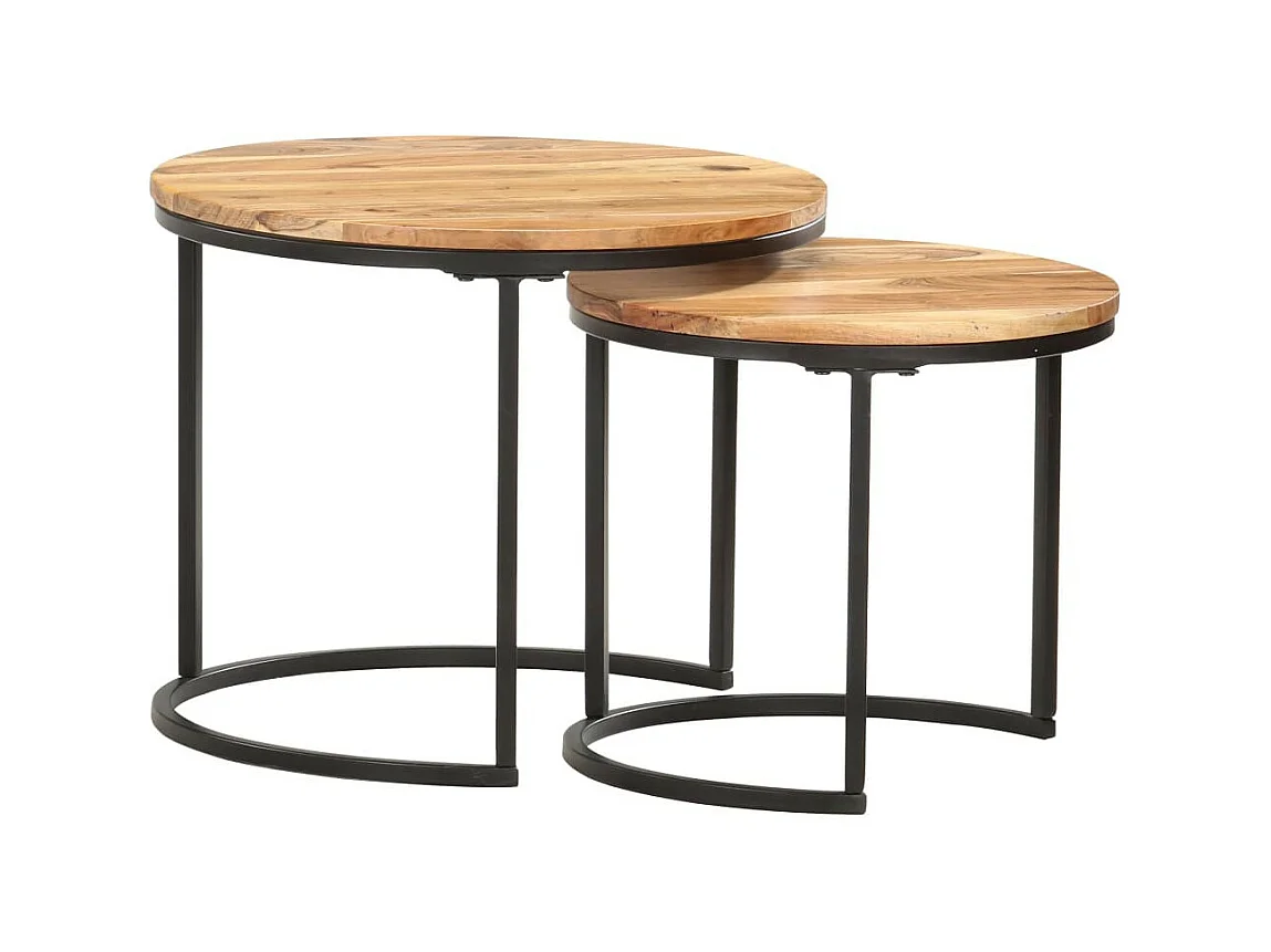 Tables gigognes 2 pcs Bois d'acacia massif 2
