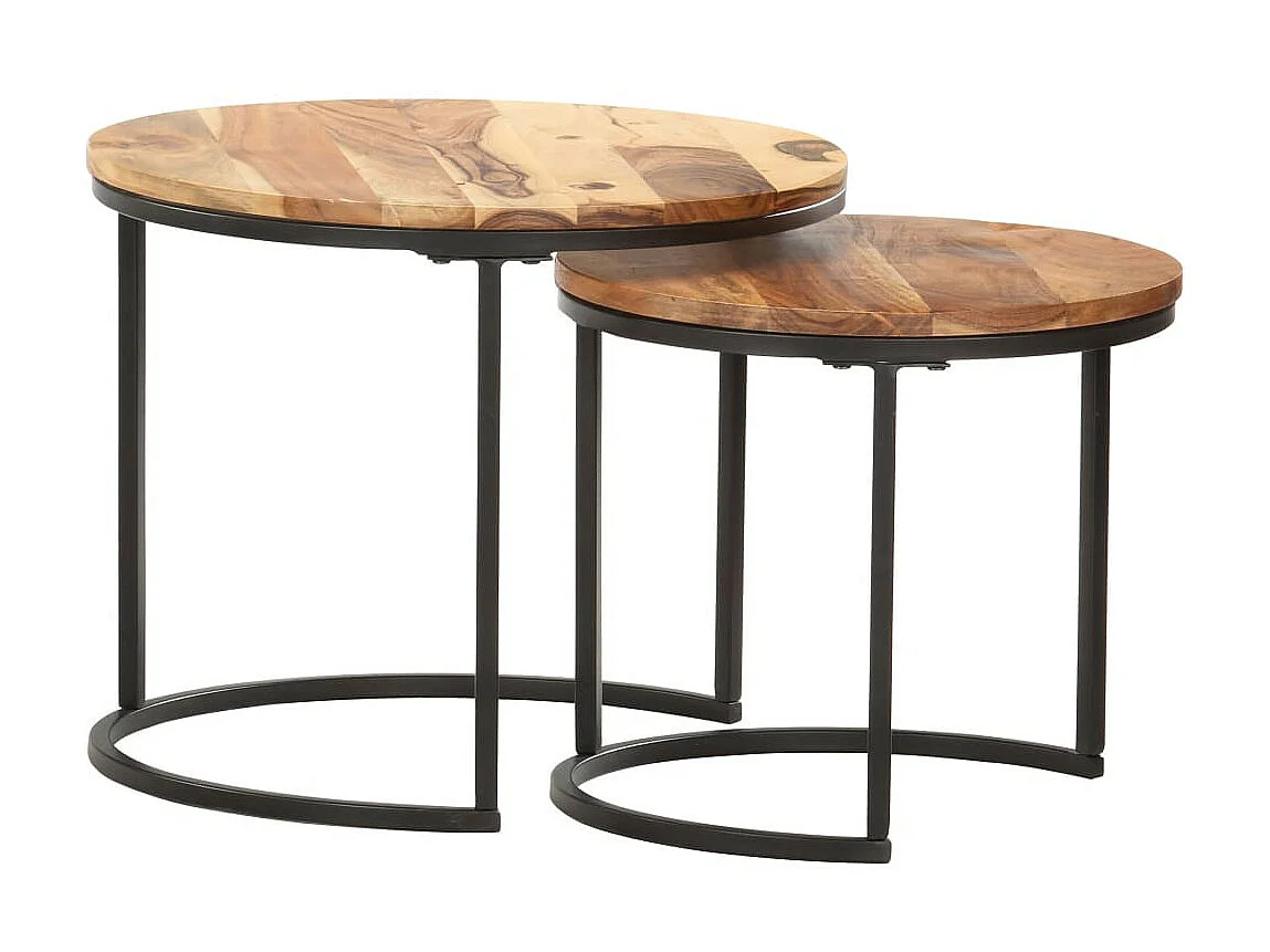 Tables gigognes 2 pcs Bois d'acacia massif 2