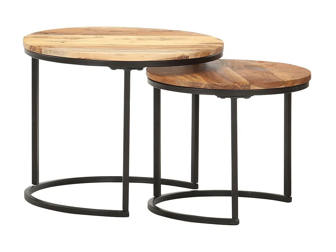 Tables gigognes 2 pcs Bois d'acacia massif 2