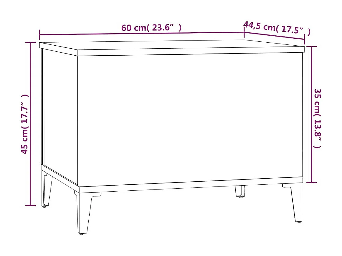 Table basse Noir 60x44,5x45 Bois d'ingénierie