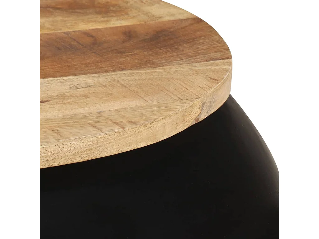 Table basse Noir 68x68x30 Bois de manguier solide