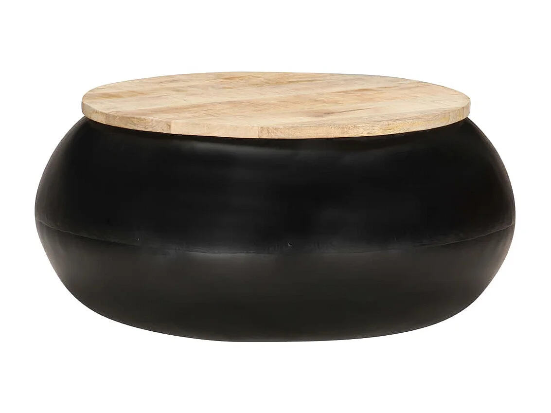 Table basse Noir 68x68x30 Bois de manguier solide
