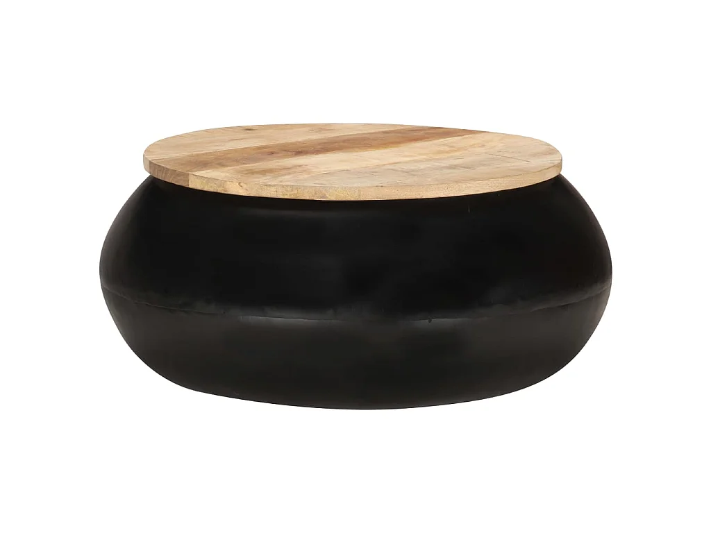 Table basse Noir 68x68x30 Bois de manguier solide