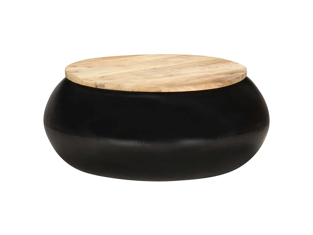 Table basse Noir 68x68x30 Bois de manguier solide