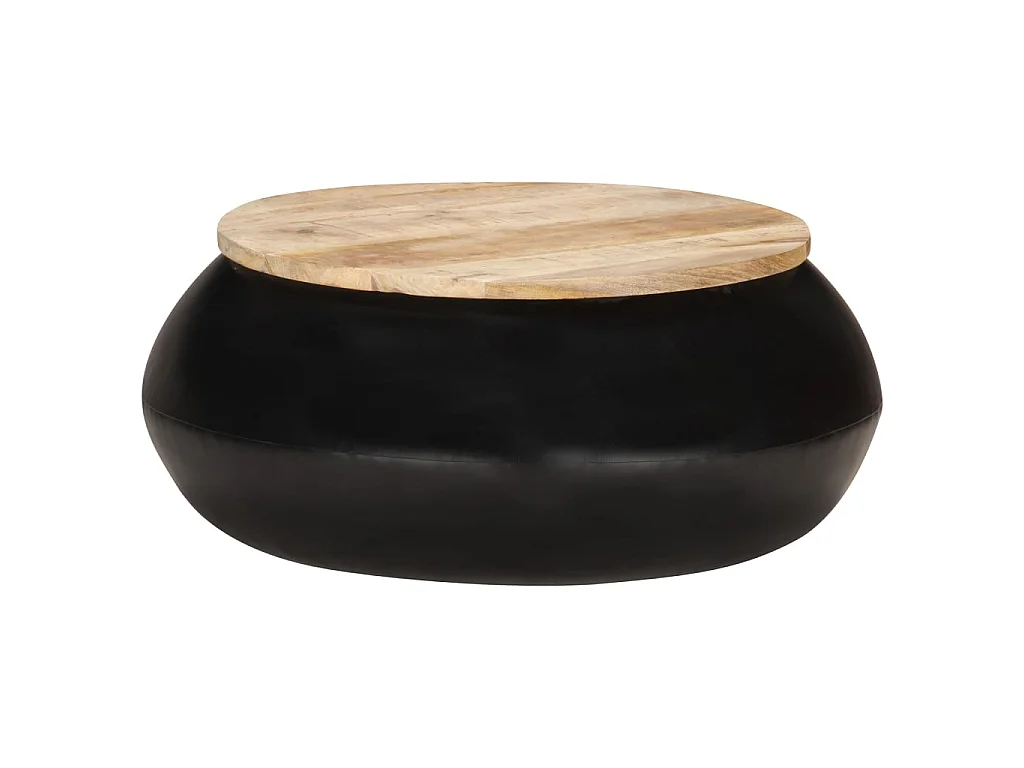 Table basse Noir 68x68x30 Bois de manguier solide