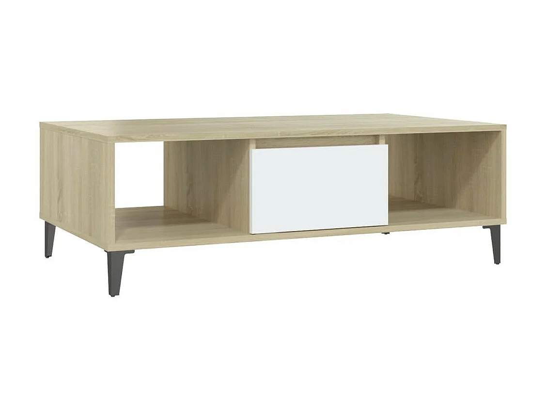 Table basse Blanc et chêne sonoma 103,5x60x35