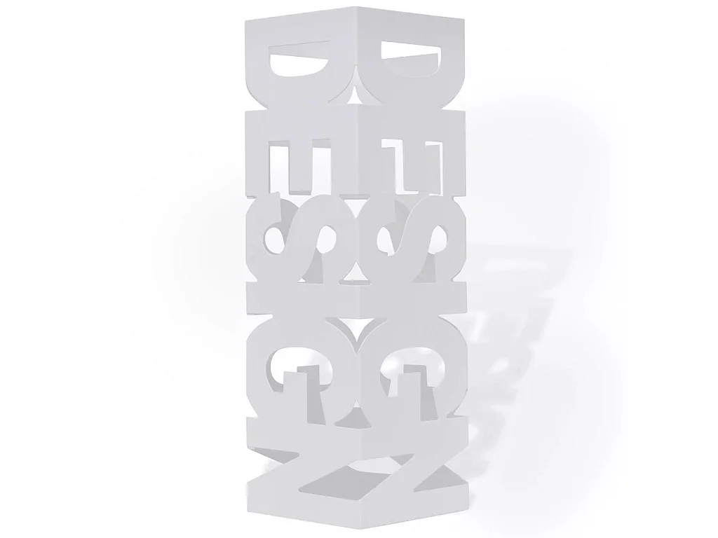 Porte-parapluie carré à rangement Blanc Acier 48,5cm