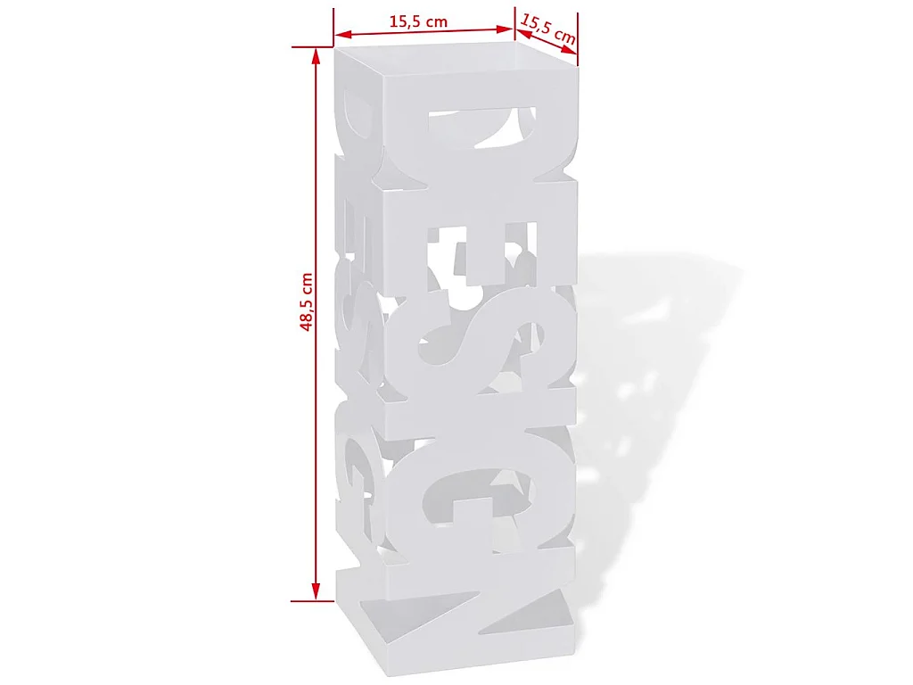 Porte-parapluie carré à rangement Blanc Acier 48,5cm