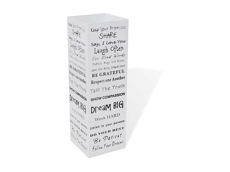 Blanc Carré Porte-parapluie Stockage pour cannes bâtons Acier 48,5cm 2