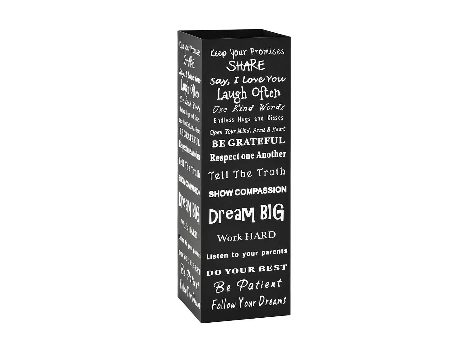 Porte-parapluie Texte Acier Noir