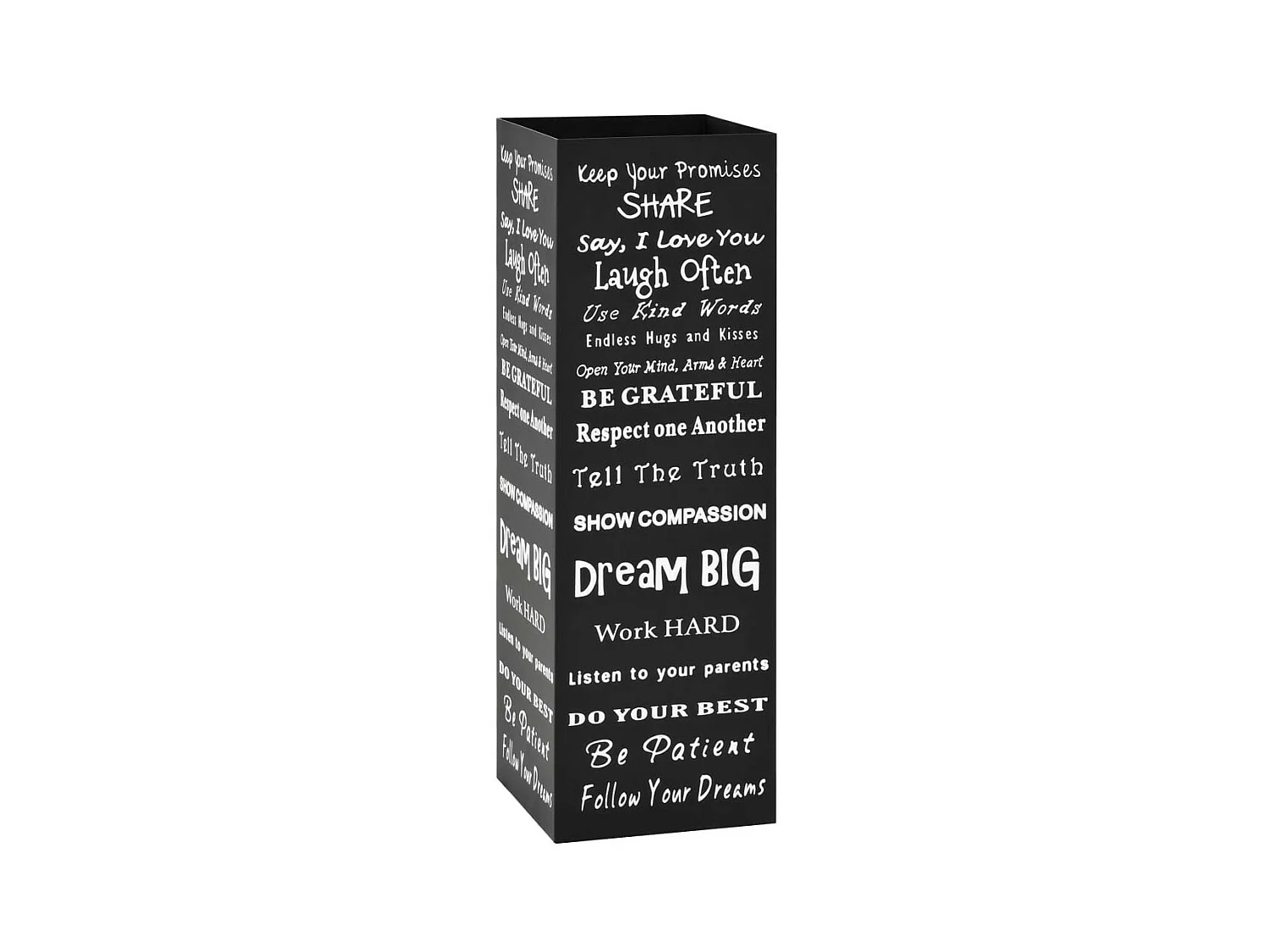 Porte-parapluie Texte Acier Noir