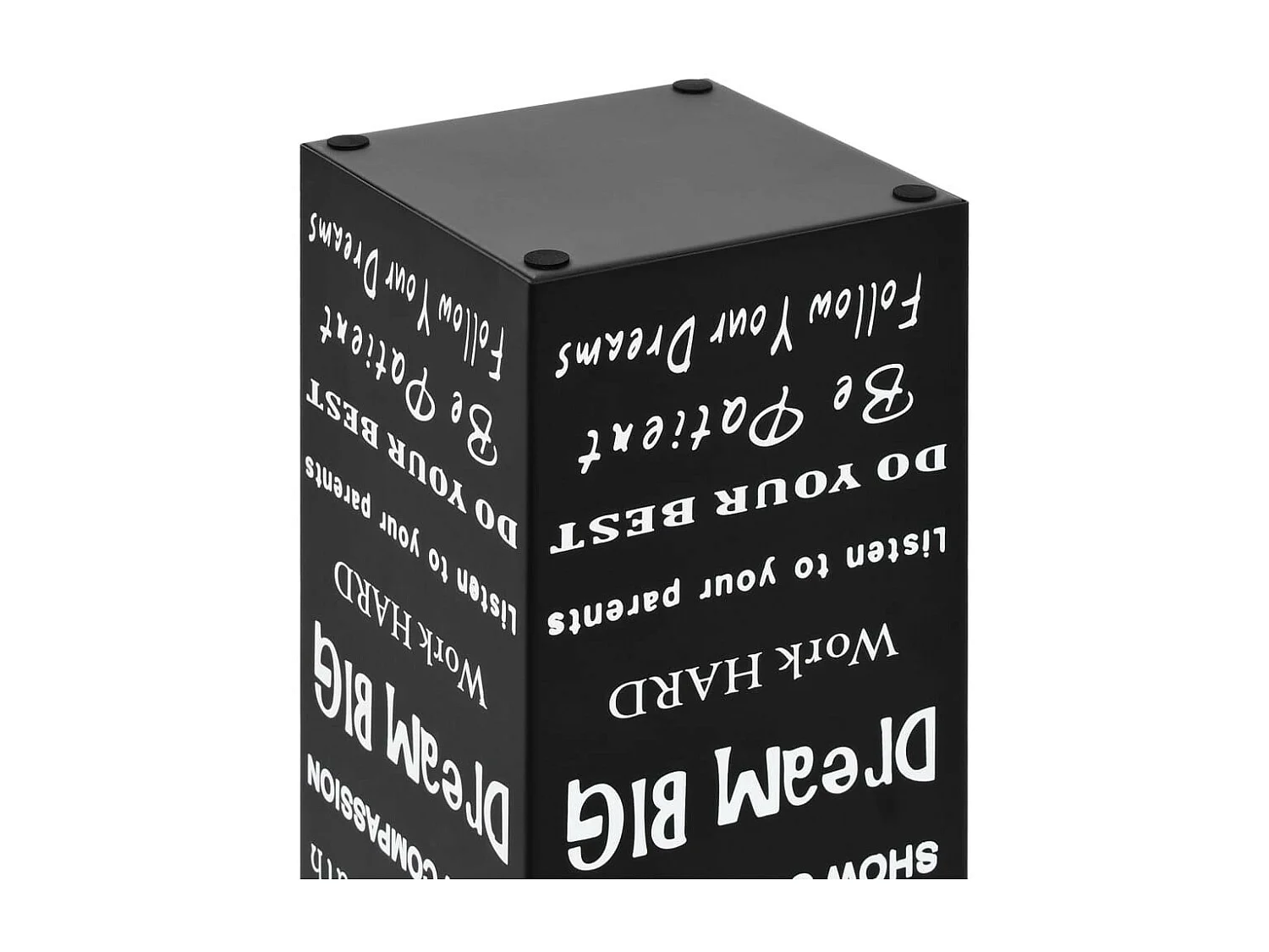 Porte-parapluie Texte Acier Noir