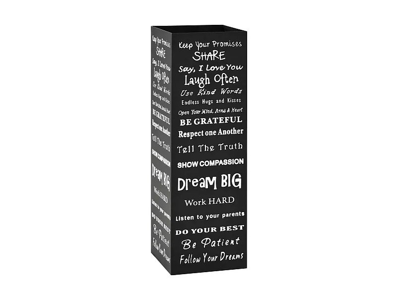 Porte-parapluie Texte Acier Noir