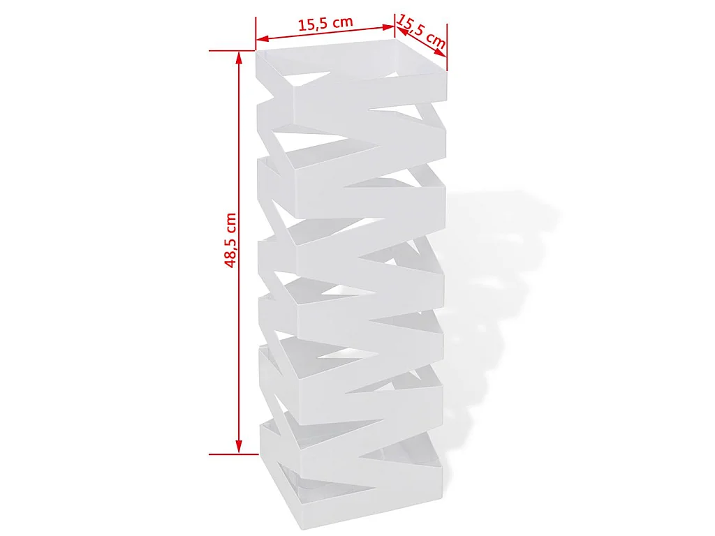 Porte-parapluie carré à rangement Blanc Acier 48,5cm 2