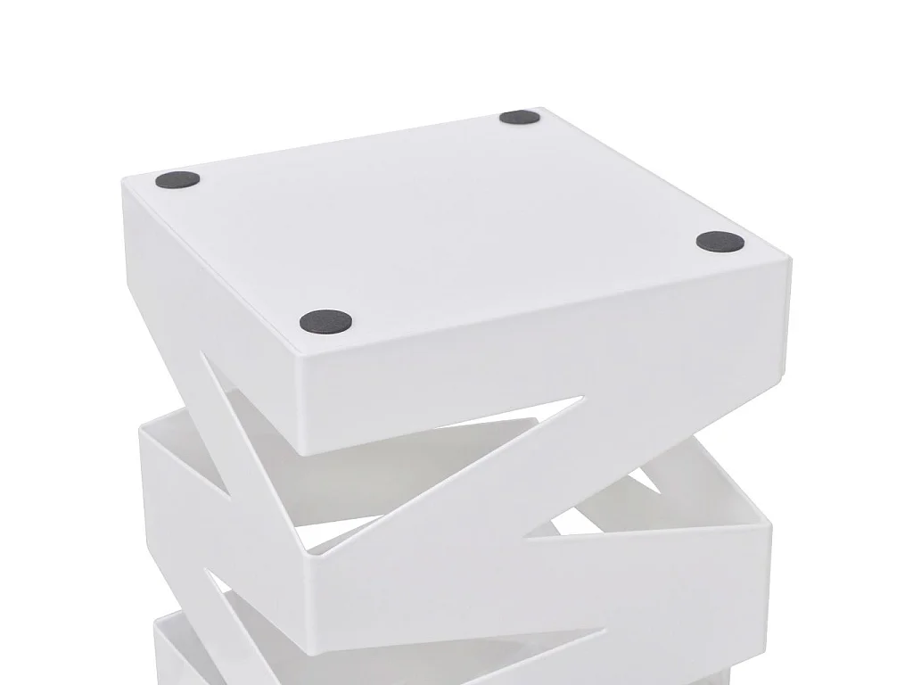 Porte-parapluie carré à rangement Blanc Acier 48,5cm 2