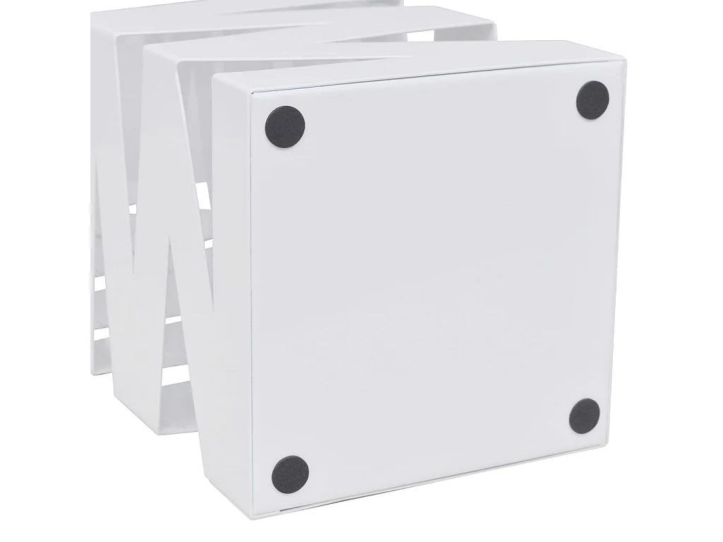 Porte-parapluie carré à rangement Blanc Acier 48,5cm 2