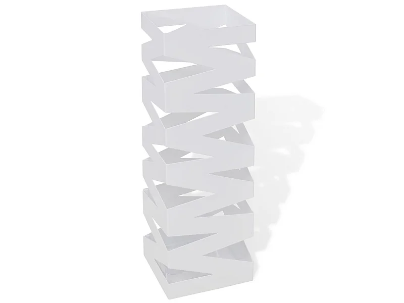 Porte-parapluie carré à rangement Blanc Acier 48,5cm 2